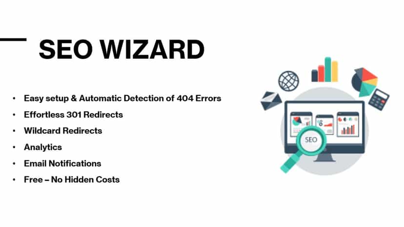 404 error management, wildcard redirects, analytics insights