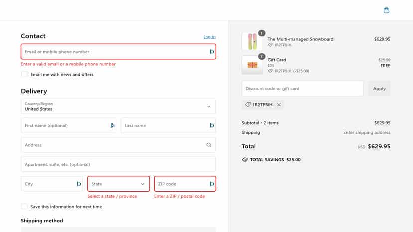 Fix amount or percentage discount