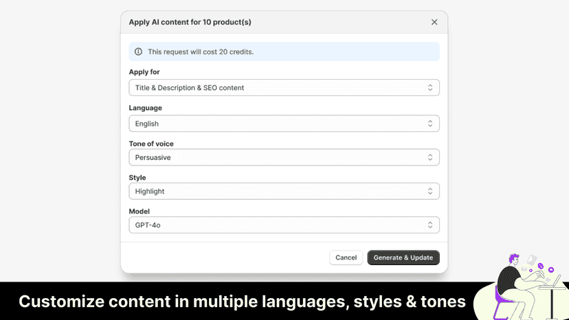 Multiple styles, tones and languages