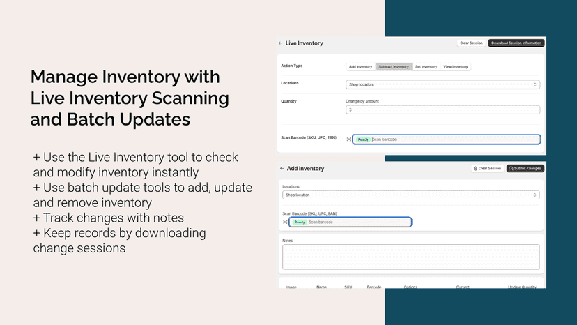 Manage Inventory with Live Inventory Scanning and Batch Updates