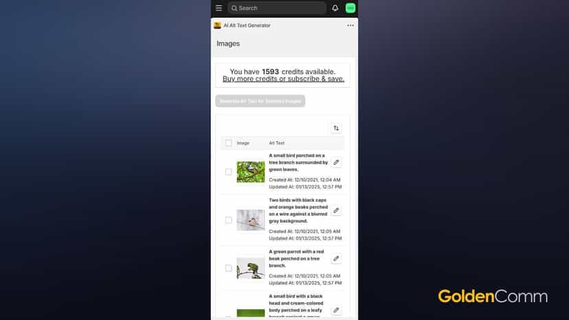 AI image Alt text generation
