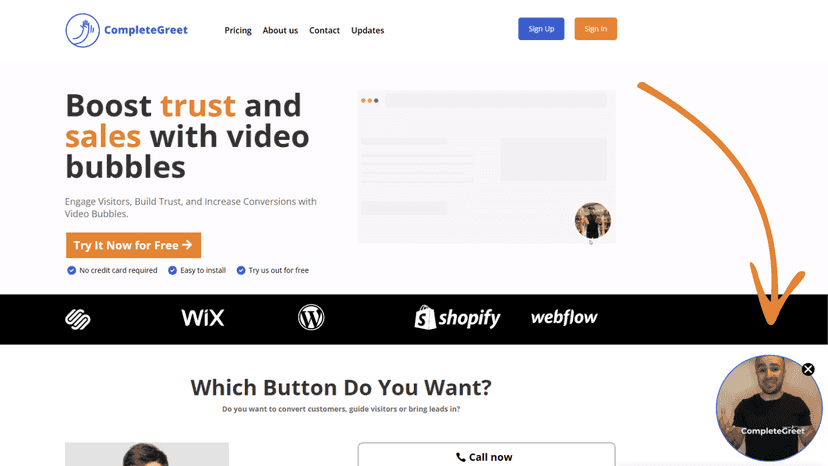 CompleteGreet look on a website