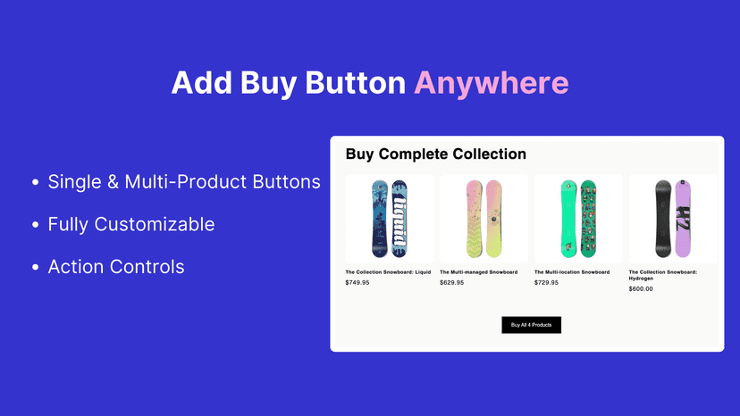 add buy button and add to cart anywhere