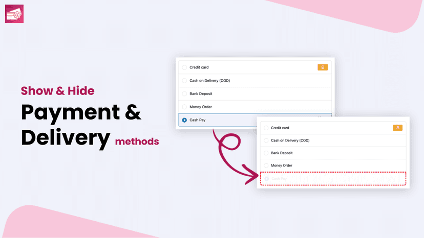 Show & hide the payment and delivery methods