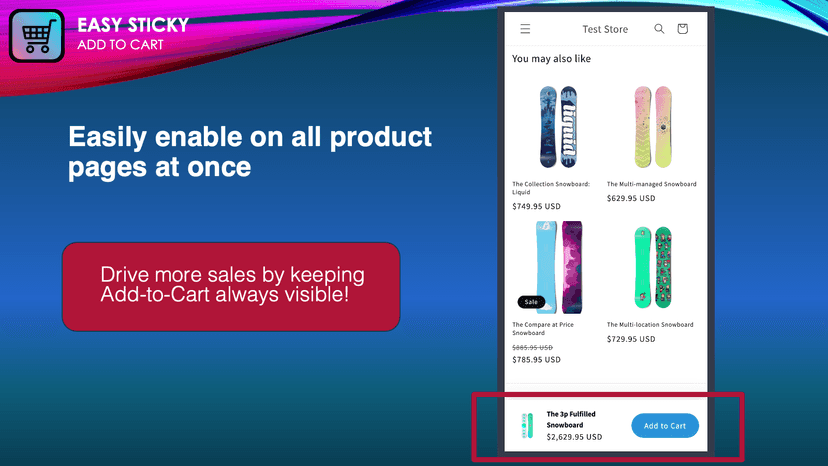 Easy Sticky Add To Cart App Slide 2