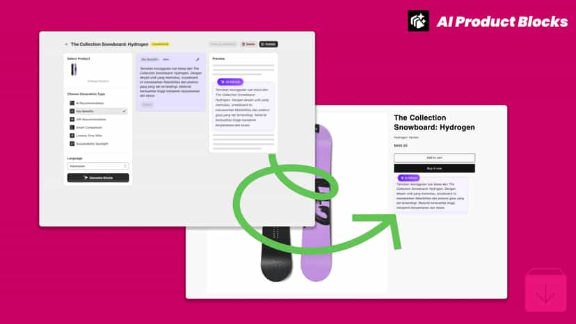 Easy setup of persuasive AI content blocks on product pages
