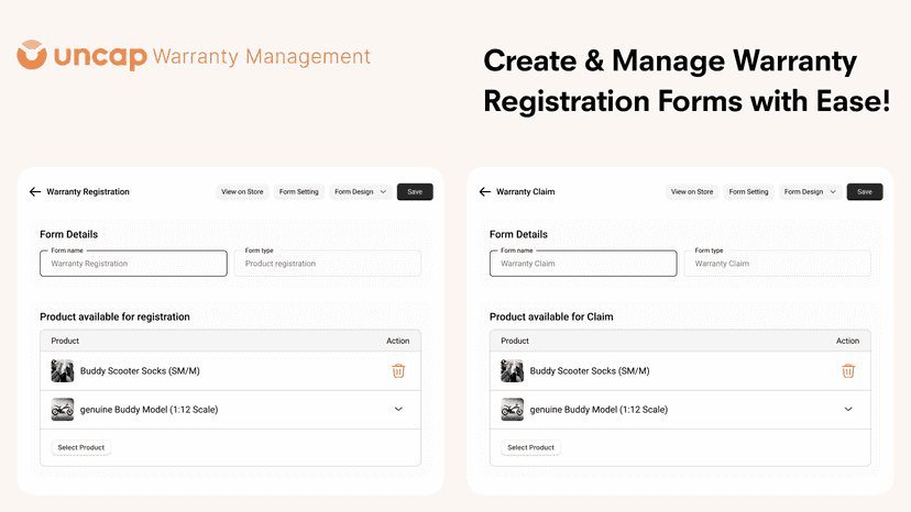 Create & manage warranty