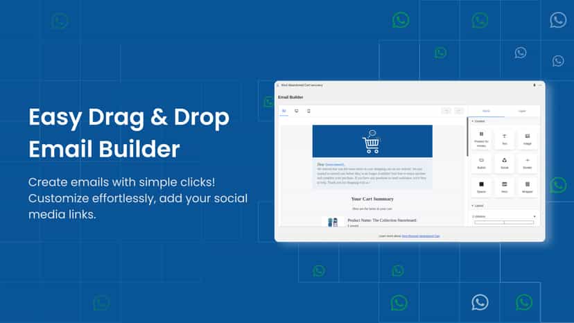 Easy Drag & Drop Email Builder for abandoned carts