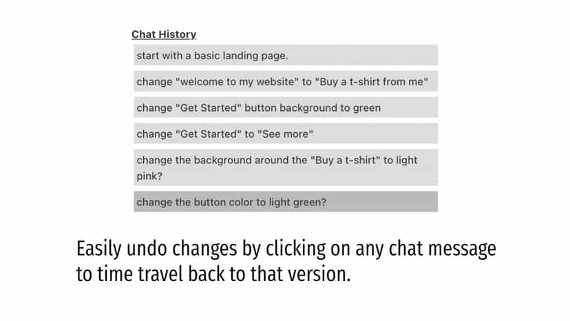 Easily time travel back or undo changes