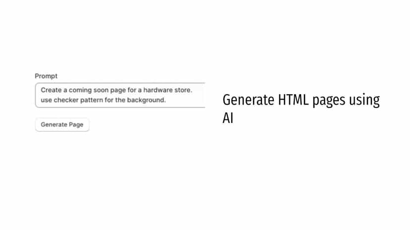 Generate HTML pages using AI