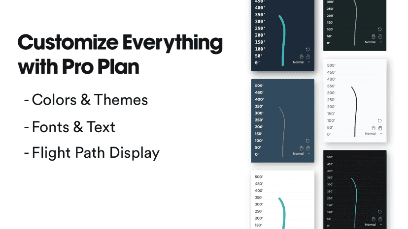 Pro Plan: Customize flight paths with multiple themes, colors &