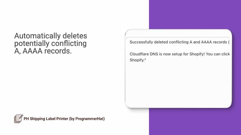 Automatically deletes potentially conflicting A, AAAA records.