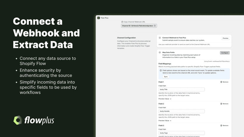 Connect a webhook and extract data from any external source.