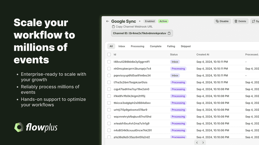 Scale your workflow to millions of events at a low cost.