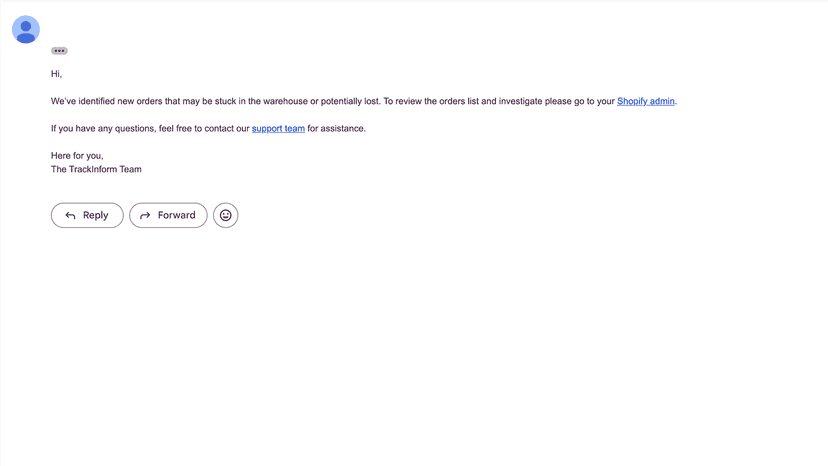 Notification email