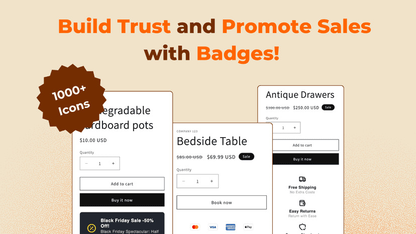 Free Trust Badges and Payment Icons for Shopify