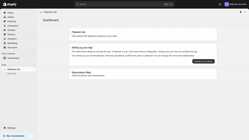 App dashboard