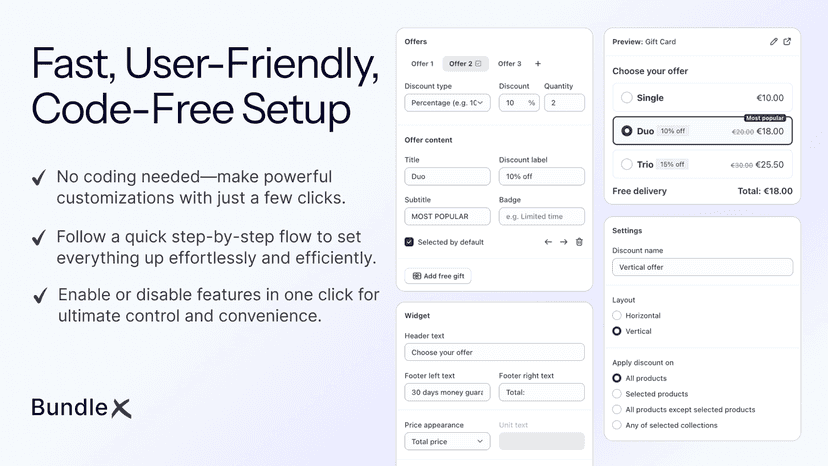 Fast, Code-Free Setup