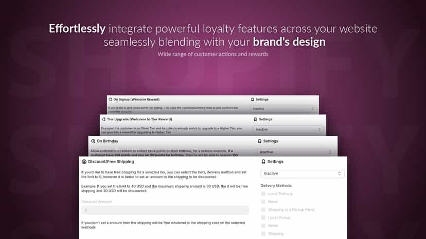 Effortlessly integrate powerful loyalty features