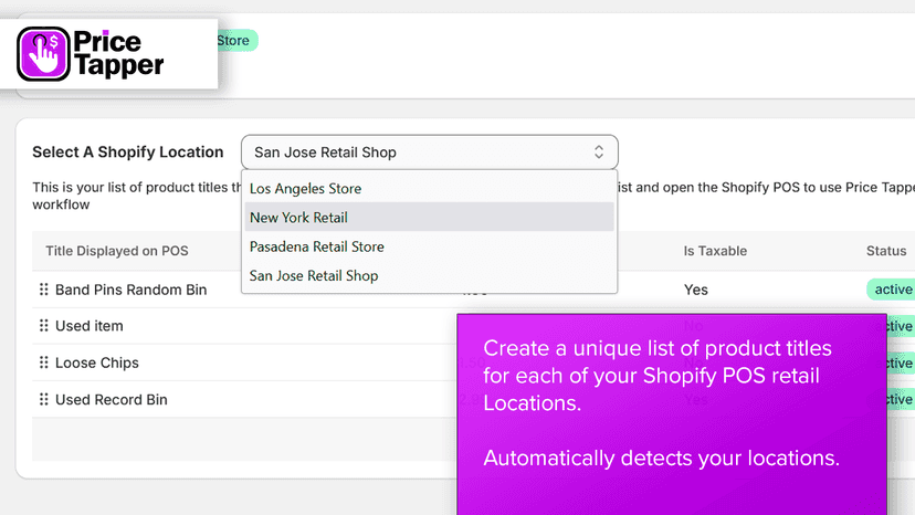 Create a unique list of items for each of your POS locations