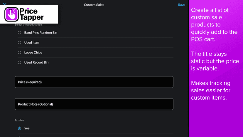 Tap on a title and add a custom price to add to cart
