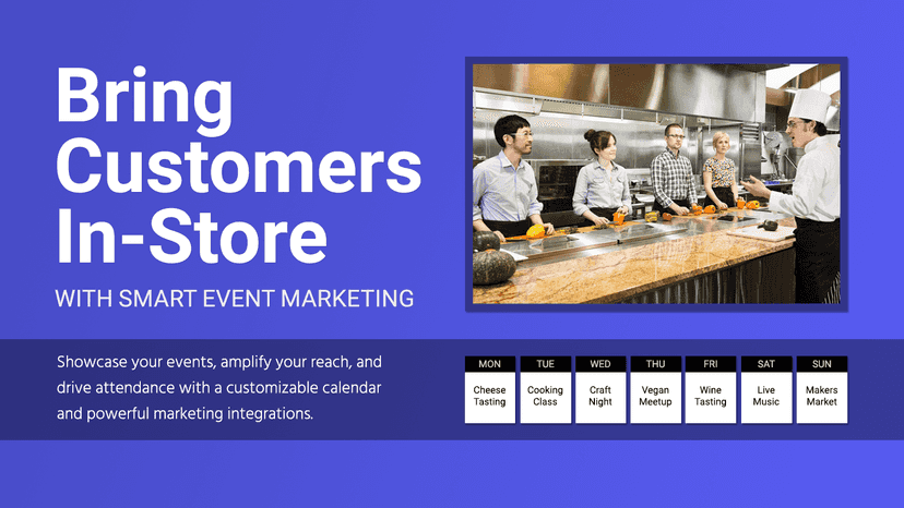 Bring customers in-store with a Shopify calendar of events app