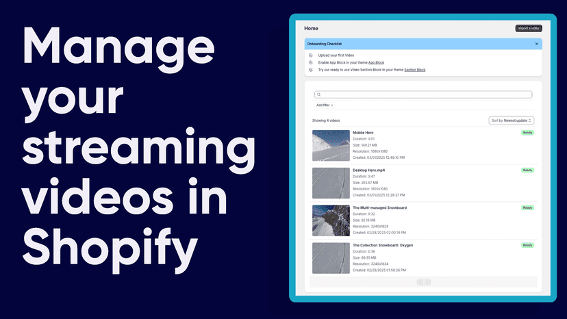 Manage your streaming videos in Shopify