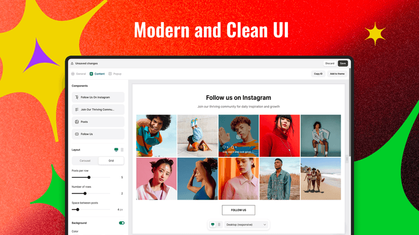 Modern and clean UI