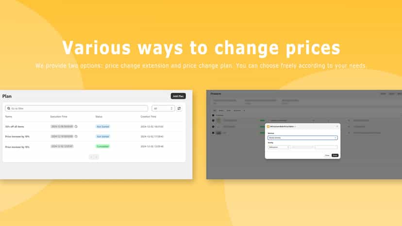 use simple formula like +,-,*/ to change price,cost price