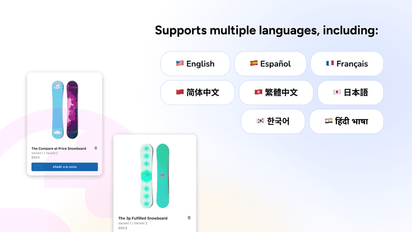 Supports multiple languages, including EN, ES, FR, ZH-CN, ZH-TW