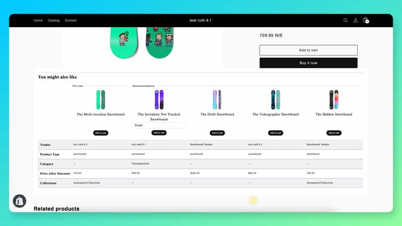 View your comparison table in the store