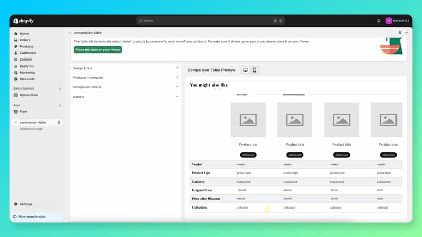 Customize the settings in the Comparify app