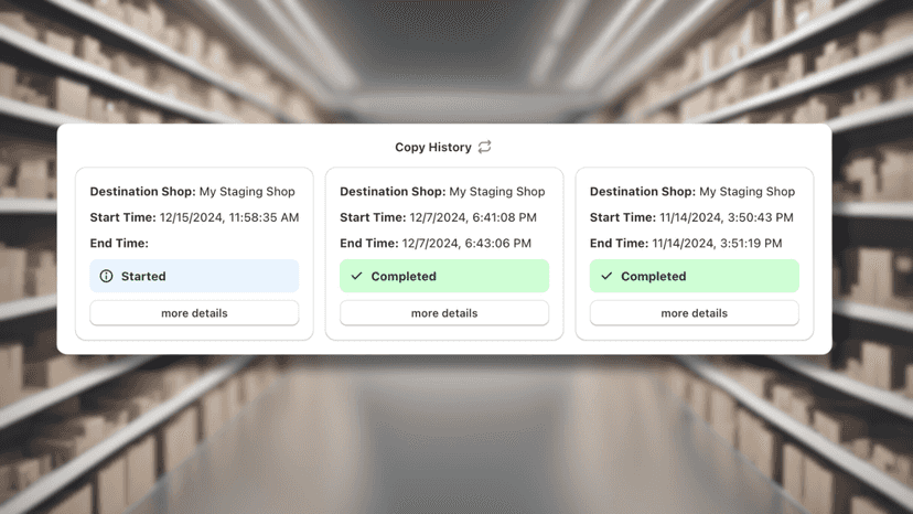 copy and duplication your product store into a staging store