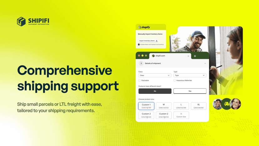 Ship small parcels or LTL freight with Shipifi's support.