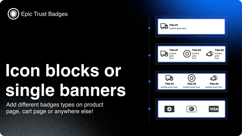 trust types , icon blocks or single banners