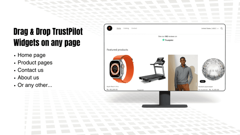 rustView drag & drop widgets for mobile homepage display.