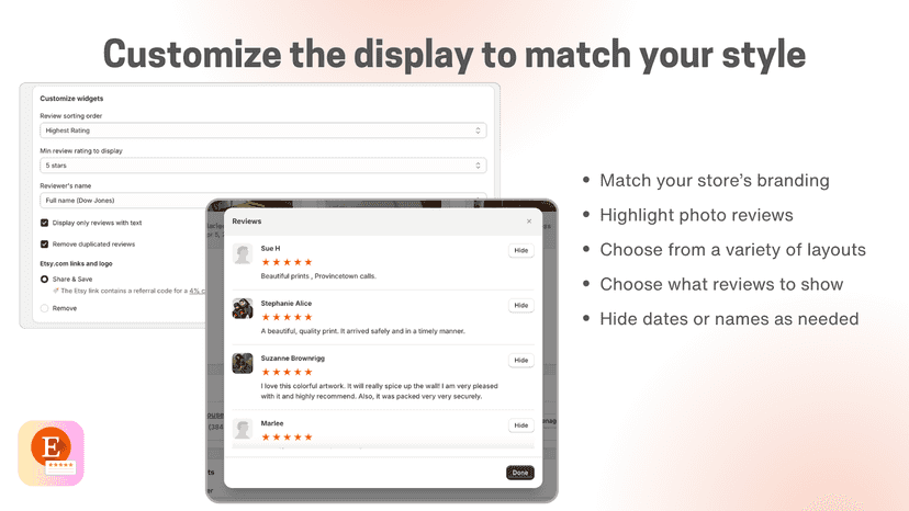 Customize the diplay to match your style