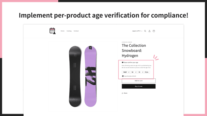 Implement per-product age verification for compliance!