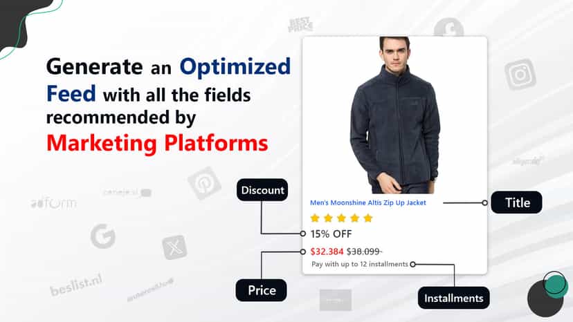 Submits Feed for Google Shopping, Microsoft, Meta, & Pinterest