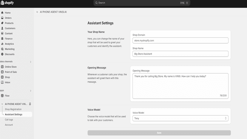 Assistant Settings