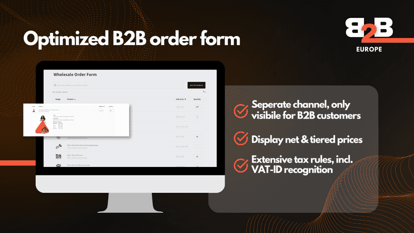 B2B order form