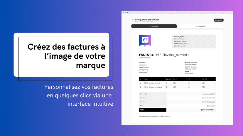 Créez des factures à votre image en France