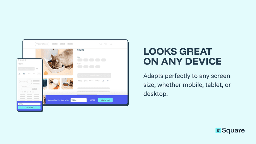 Square Sticky Add to Cart Bar looks great on mobile and desktop