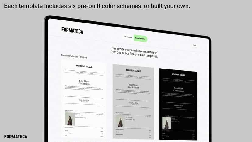 Overview of Formateca template selection