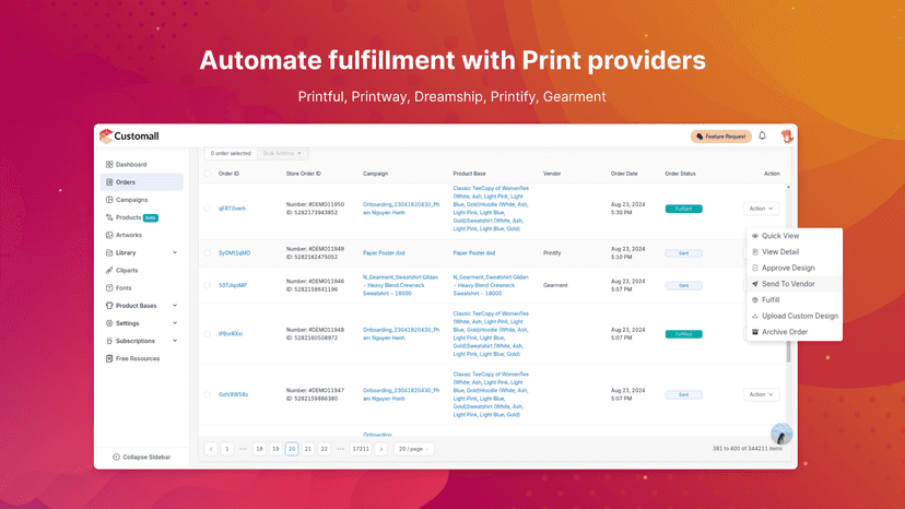 Automate fulfillment with 5 Print providers