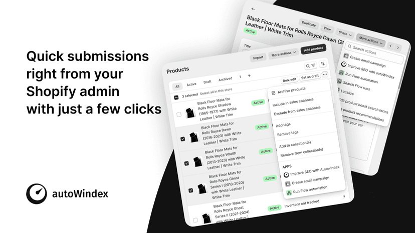 Quick submissions from your Shopify admin