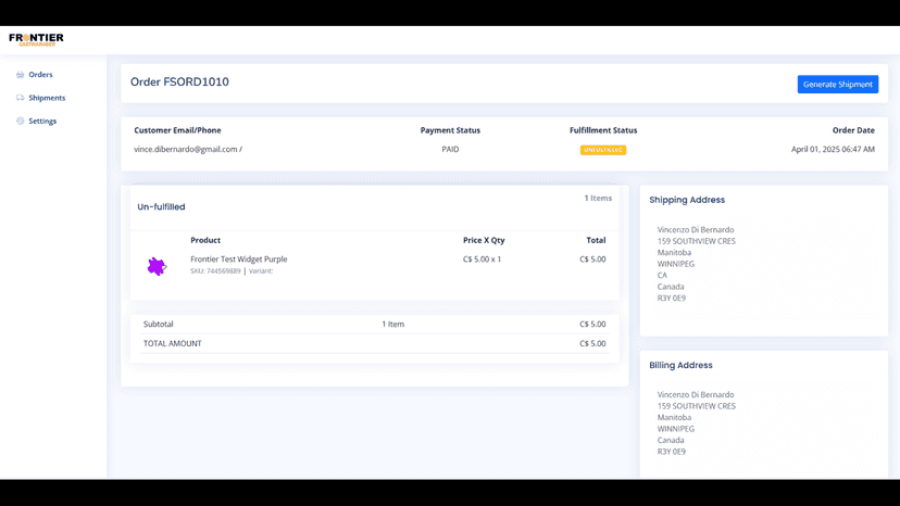 order view page