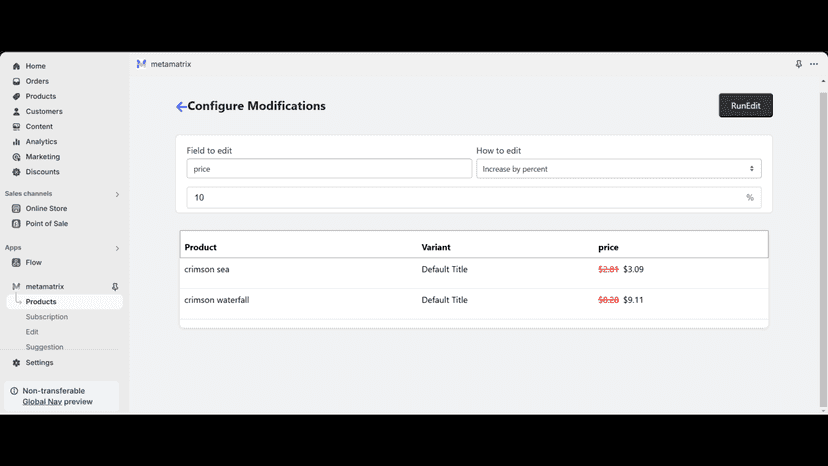 Advanced filters to edit only the products you need