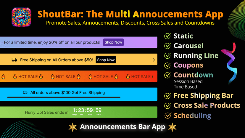 multi announcements bar