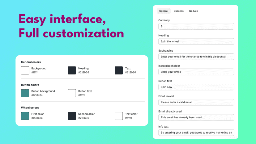 Easy interface, full customization